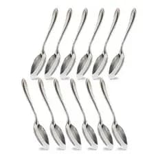 Kit De Colheres Seven 12 Unidades 10cm Inox - Embalagem Kit Prateado