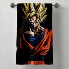 Toalha Banho Infantil Dragon Ball Z Goku Vegeta Macia Praia Piscina Toalha De Praia Presente Menino