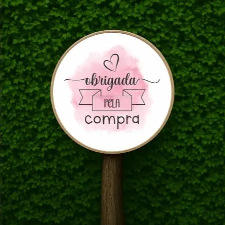 500 Etiquetas Adesiva 4x4 Obrigada Pela Compra (rosa)