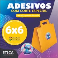 500 Adesivos Personalizados 6x6cm Autocolante