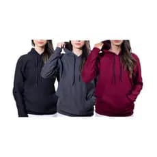 Kit 3 Moletom Canguru Com Bolso e Capuz Masculino e Feminino Liso Sem Estampa Flanelado