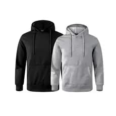 Kit 2 Moletom Com Capuz e Bolso Canguru Blusa Flanelado Sem Estampa Liso Unissex