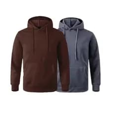 Kit 2 Moletom Algodão Masculino e Feminino Canguru Com Bolso e Capuz Flanelado Liso Mocha Mousse