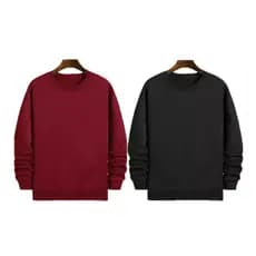 Kit Com 2 Moletom Gola Careca Unissex Sem Capuz Casaco Sem Estampa Blusa de Frio Lisa