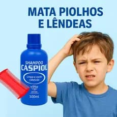 Shampoo Caspiol 100ml + Pente Fino Anti Piolho Profissional – Ideal para Crianças e Adultos
