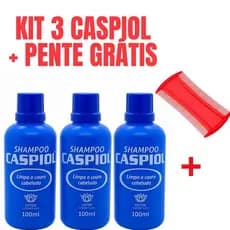 Shampoo Caspiol 100ml + Pente fino Limpeza Profunda do Couro Cabeludo e Combate a Piolhos e Lêndeas