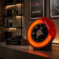 Luminária Disco de Freio LED 23cm | Decoração Automotiva Premium 110V