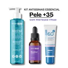 Kit Anti Sinais Avançado Dermachem: Sabonete Espuma Cremosa+Sérum Bioretinol Rugas+Protetor Facial