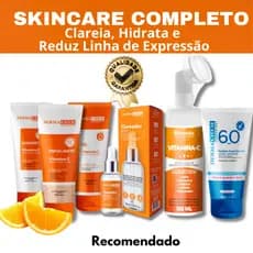 Skin Care Vitamina C Completo Dermachem+Serum Clareador+Protetor Solar FPS60+Mousse Micelar Rhenuks