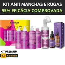 Kit Skincare Manchas Clareador Rhenuks+Sérum Bioretinol Dermachhem+Mousse Micelar Acid. Lático Rhenuks