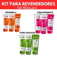 3 Kit Skincare - 1 Vitamina C Dermachem+1 Salicílico Anti Acne Dermachem+1 Rosa Mosqueta Dermachem