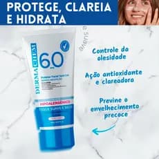 Protetor Solar Facial FPS60 Sem Cor Efeito Mate Dermachem