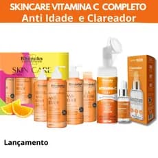 Skincare Vitamina C Anti Idade Clareador Rhenuks +Mousse Micelar Vitamina C Rhenuks+Sérum Clareador Dermachem
