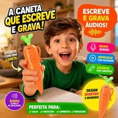 Caneta Gravadora de Áudio - Brinquedo Infantil - Cenoura Reproduz Voz - Divertida