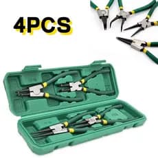 Alicate Anel Elástico Jogo 4 Pcs Alicates Tirar Abrir Aneis 7 Polegada Estojo