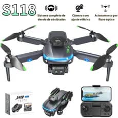 Drone S118 8K HD Com 3 Câmeras, Controle Remoto Sem Escova E Prevenção De Obstáculos
