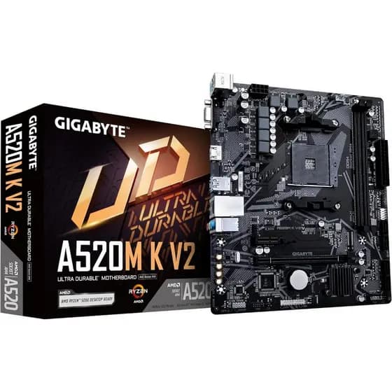 PLACA MAE GIGABYTE A520M K V2 (REV. 1.0) CHIPSET AMD A520 AM4, MATX, DDR4 - A520M K V2 1.0