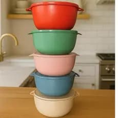 Potes Redondos Extra Grande 5800ml Saladeira Bolws Tampa Hermética Organizador Alimentos