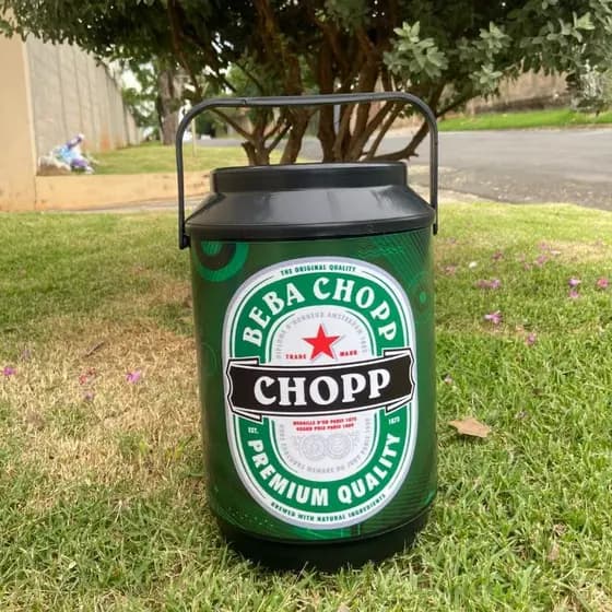 Cooler Térmico Redondo Estampa Divertida10 latas  Alça de plástico