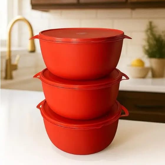 Kit 3 Potes Bolws Saladeira Tampa Hermética 2,800ml