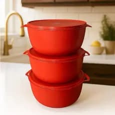 Kit 3 Potes Bolws Saladeira Tampa Hermética 2,800ml