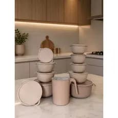 Potes Bowls Tampa Hermética 10 Unidades + Jarra Organização Alimentos
