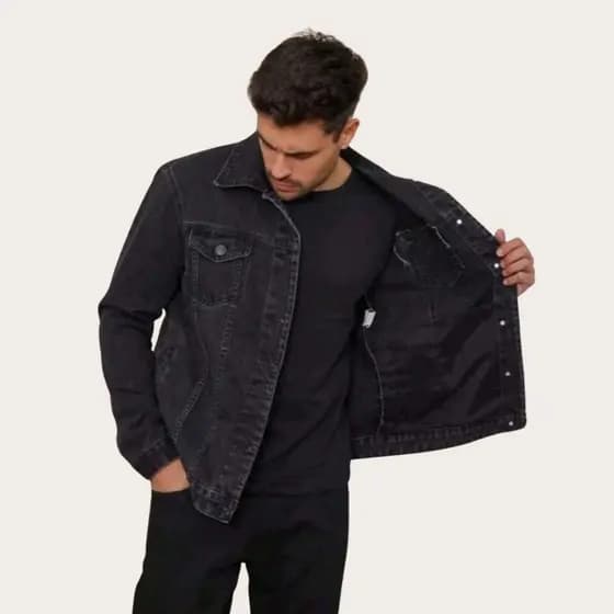 Jaqueta Masculina de Sarja Black Estilo Sofisticado e Casual