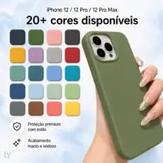 Capa Silicone Aveludada Premium para iPhone 12 / 12 Pro / 12 Pro Max Antichoque Macia e Elegante