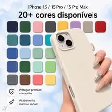 Capa Silicone Aveludada Premium para iPhone 15 / 15 Pro / 15 Pro Max Antichoque Macia e Elegante