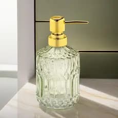 Frasco de desinfetante de mãos frasco de vidro pressione o frasco 450ml