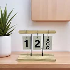 Calendário de madeira maciça flip page criativo desktop pants