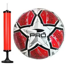 Bola De Futebol Pro Balls Campo N 5 Mais Bomba Com Bico Aleatorio