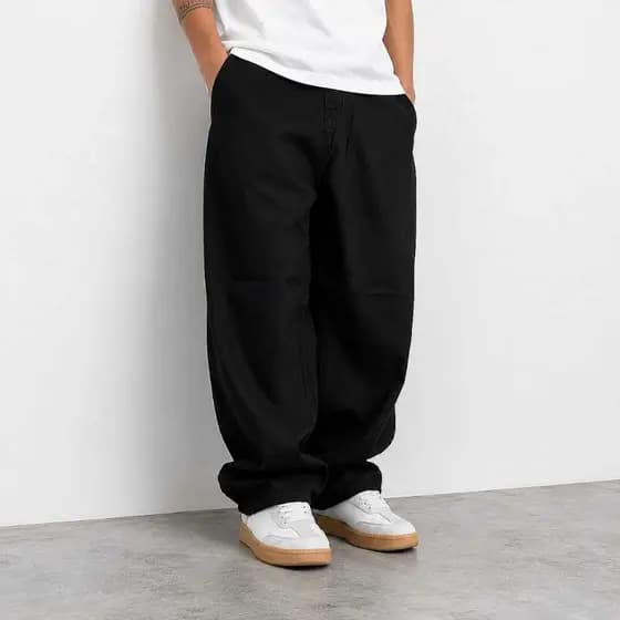 Calça Balão Jeans Preto Estonado Streetwear