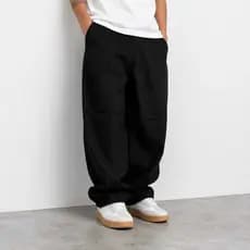 Calça Balão Jeans Preto Estonado Streetwear