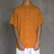 Camisa Masculina de Botão Streetwear Camisão Viscose Fresca