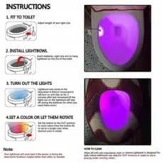 Luminaria Para Vaso Sanitario Com Sensor De Presença Lightbowl Led 8 Cores