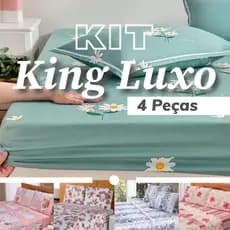 Jogo de Lençol King 4 Peças 1,93m x 2,03m x 30cm de Altura Estampas Sortidas Box Size Cama Kit