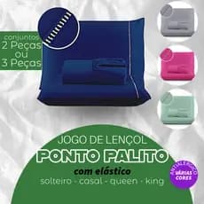 Jogo de Lençol 400 fios Micropercal 03 Peças Ponto Palito - Solteiro / Casal / Queen / King Size Cama Kit