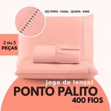 Jogo de Lençol 400 FIOS Ponto Palito Micropercal 2 e 3 Peças - Solteiro - Casal - Queen - King Size Cama Kit