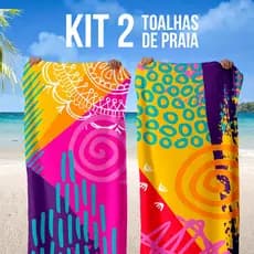 Kit 2 Toalha De Banho e Praia Estampadas com Toque de Algodão Pelúciado Premium.
