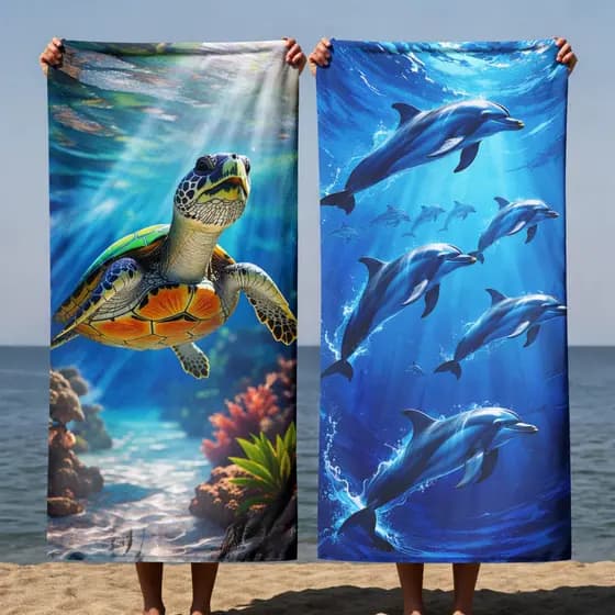 Kit 2 Toalhas de Praia Algodão Macio Alta Absorção Cores Vibrantes Piscina Verão