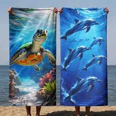 Kit 2 Toalhas de Praia Algodão Macio Alta Absorção Cores Vibrantes Piscina Verão