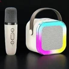 Caixa de Som Karaokê 12 Bluetooth Portátil com Microfone e Luzes LED Festa e Casa
