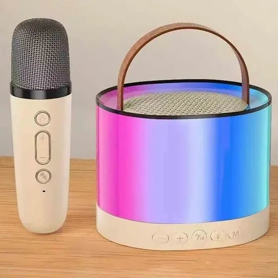 Caixa de Som Bluetooth Com Microfone Karaokê Sem Fio Diversão Garantida Para Toda Família