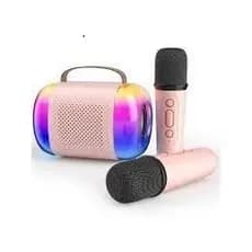 Caixa de Som Karaoke com Microfone Bluetooth e Luzes LED Som Potente para Festas