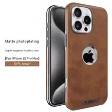Capinha de Couro iPhone 15 Pro Max com MagSafe – Elegante, Discreta e Sofisticada