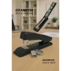 Grampeador de metal resistente para escritório mesa grampeia até 20 Folhas
