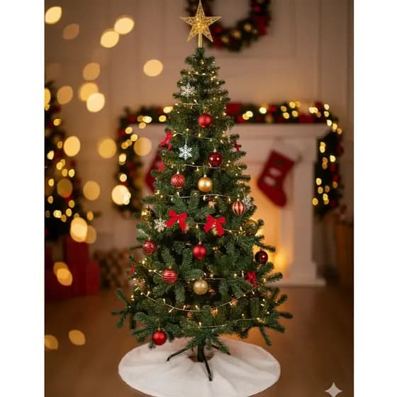 Árvore de Natal Decoração Natalina Pinheiro Enfeites Galhos Verde Grande luxo 1,80m  2,10m 2,40m
