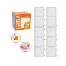 Kit 10 Painel Plafon Quadrado Embutir 24w 6500k Branco Frio LLUMM Bronzearte