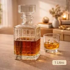 Garafa Licoreira Decanter Whisky Licor Vidro 1 Litro Tampa Hermética Bar Luxo